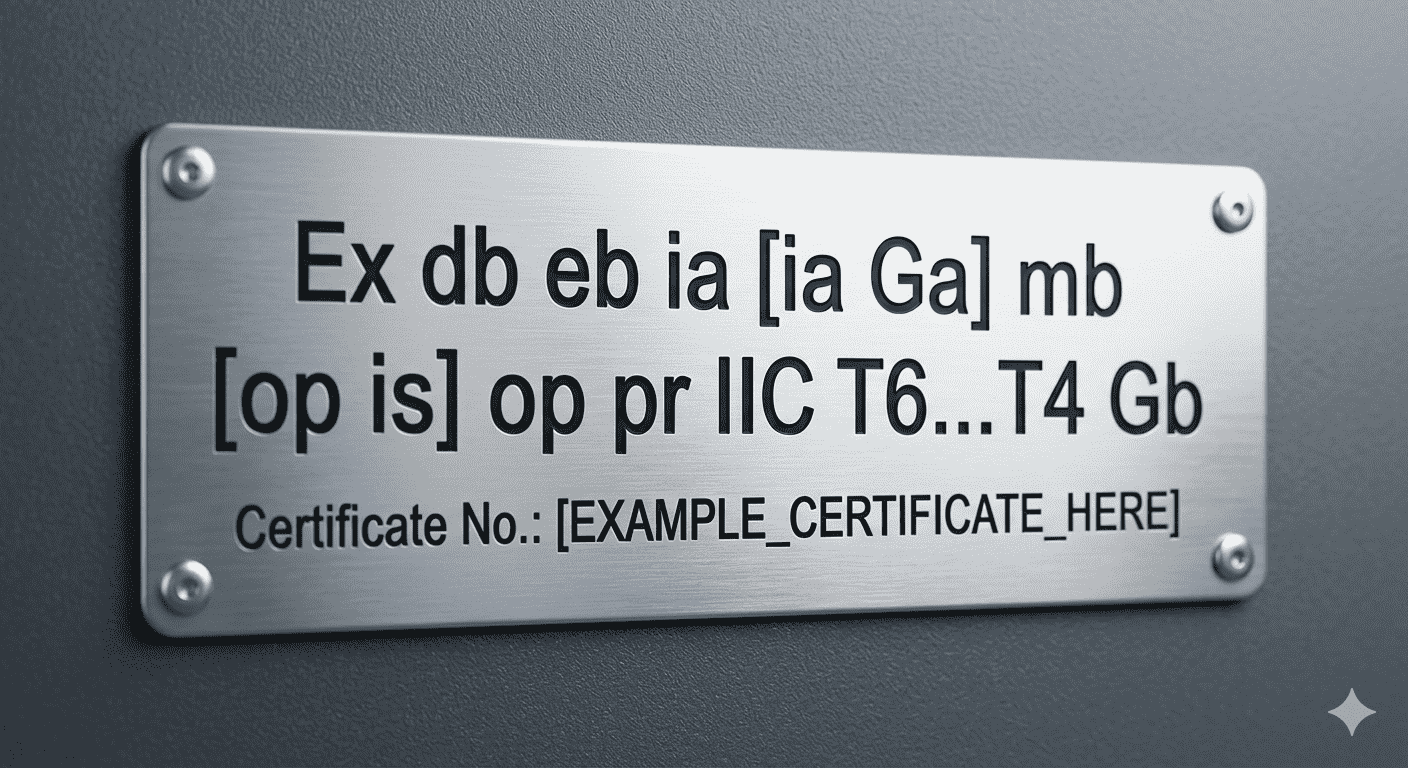 What do these symbols denote Ex db eb ia [ia Ga] mb [op is] op pr IIC T6...T4 Gb ?